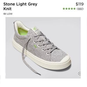 Cariuma Stone Light Grey Knit Sneakers, size women’s 9.5, men 8